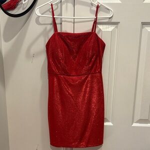 Elegant Red Glitter Dress